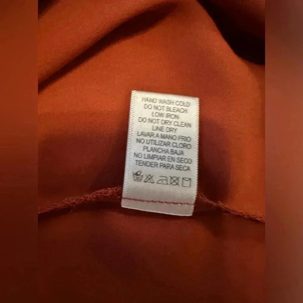 Impressions Rust Button Up Blouse Size M - image 7